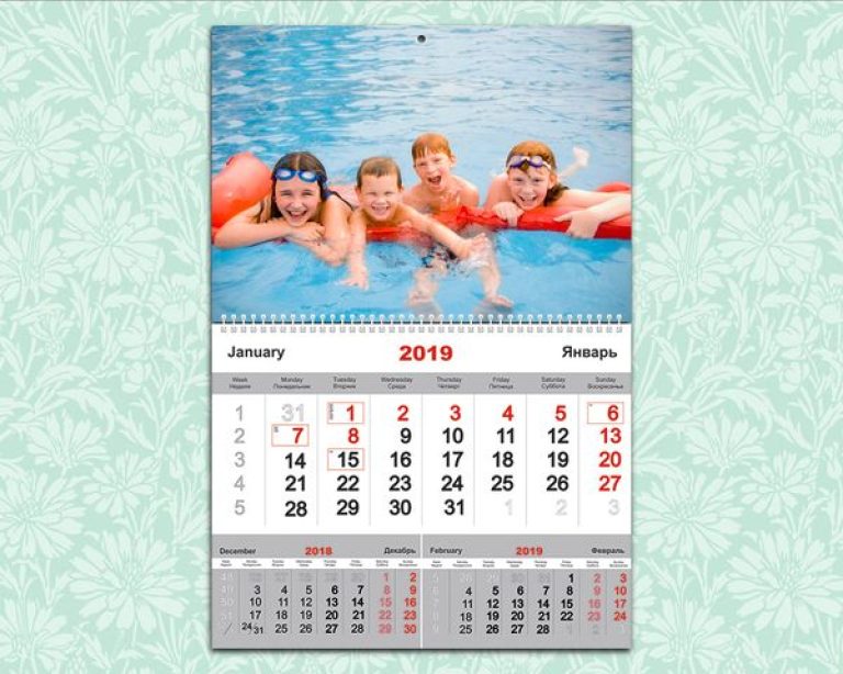 Печать настенных календарей в Москве недорого